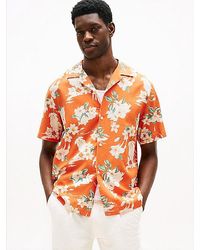 Tommy Hilfiger - Leichtes Regular Fit Kurzarm-Hemd Mit Blumen - Lyst