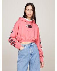 Tommy Hilfiger - Archive Logo Patch Cropped Hoody - Lyst