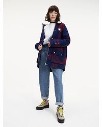 Tommy Hilfiger Corduroy Jas Met Ruit - Blauw