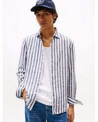 Tommy Hilfiger - Regular Fit Linnen Overhemd Met Strepen - Lyst