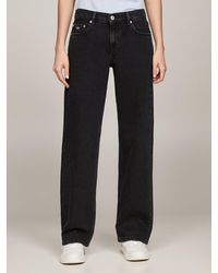 Tommy Hilfiger - Sophie Low Rise Straight Faded Black Jeans - Lyst