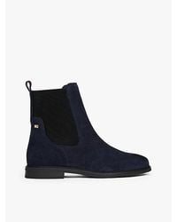 Tommy Hilfiger - Chelsea-Boot Aus Wildleder Mit Emaille-Flag - Lyst