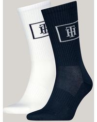 Tommy Hilfiger - 2-pack Th Monogram Mesh Panel Socks - Lyst