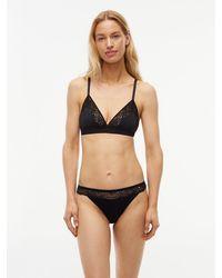 Tommy Hilfiger - Lace Trim Microfibre Thong - Lyst