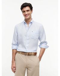 Tommy Hilfiger - Regular Fit Washed Pure Linen Shirt - Lyst