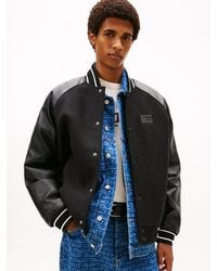 Tommy Hilfiger - Back Flag Badge Varsity Jacket With Wool - Lyst