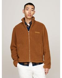 Tommy Hilfiger - Textured Teddy Fleece Zip-thru Sweatshirt - Lyst