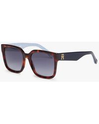 Tommy Hilfiger - Th Monogram Polarised Square Sunglasses - Lyst