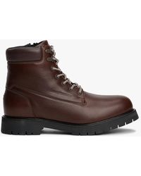 Tommy Hilfiger - Bottes En Cuir À Lacets Et Semelle Crantée - Lyst