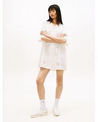 Tommy Hilfiger - Broderie Anglaise Relaxed Mini Shirt Dress - Lyst