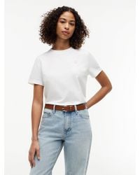 Tommy Hilfiger - Logo Embroidery Crew Neck T-Shirt - Lyst