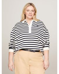 Tommy Hilfiger - Curve Relaxed Fit Stripe Rugby Polo - Lyst