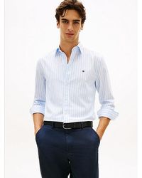 Tommy Hilfiger - Th Flex Regular Fit Gestreept Poplin Overhemd - Lyst