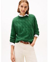 Tommy Hilfiger - Cable Knit Soft Wool Relaxed Jumper - Lyst
