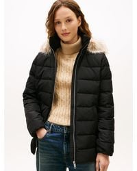 Tommy Hilfiger - Faux Fur Hood Down Puffer Jacket - Lyst