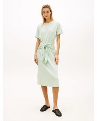 Tommy Hilfiger - Textured Knot Relaxed Midi T-Shirt Dress - Lyst