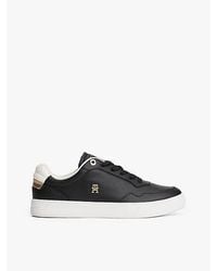 Tommy Hilfiger - Leren Court Sneaker Met Metalen Th-Monogram - Lyst