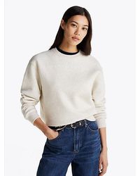 Tommy Hilfiger - Sudadera De Felpa Con Cuello Redondo Y Logo - Lyst