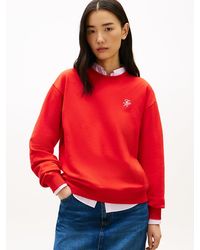 Tommy Hilfiger - Logo Embroidery Crew Neck Sweatshirt - Lyst