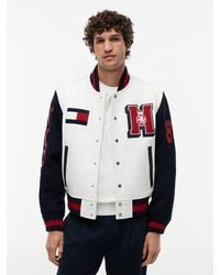 Tommy Hilfiger - Logo Appliqué Relaxed Varsity Jacket - Lyst