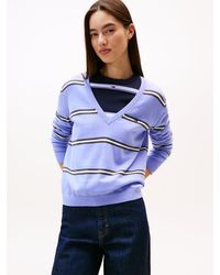 Tommy Hilfiger - Pull À Col En V Et Drapeau Brodé - Lyst