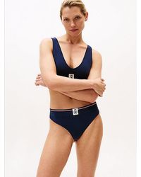 Tommy Hilfiger - Th Crest Ribbed Thong - Lyst