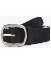 Tommy Hilfiger - Oval Buckle Debossed Suede Belt - Lyst