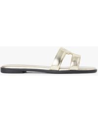 Tommy Hilfiger - Metallic Leather Slip-On Mules - Lyst