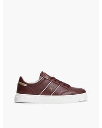 Tommy Hilfiger - Pebble Grain Leather Cupsole Trainers - Lyst