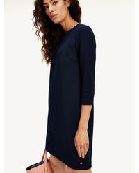 Tommy Hilfiger Getextureerde Shift Dress - Blauw
