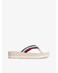 Tommy Hilfiger - Zehentrenner Mit Keilabsatz Und Tommy-Tape - Lyst