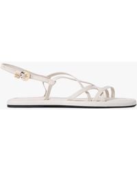 Tommy Hilfiger - Leather Crossover Strap Flat Sandals - Lyst