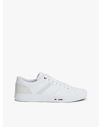 Tommy Hilfiger - Leren Sneaker Met Gemengde Texturen - Lyst