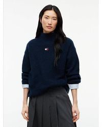 Tommy Hilfiger - Tommy Jeans Tommy Badge Mock Neck Jumper With Alpaca - Lyst