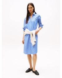 Tommy Hilfiger - Stripe Poplin Midi Shirt Dress - Lyst