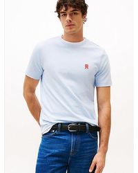 Tommy Hilfiger - T-Shirt Met Contrasterend Geborduurd Th-Monogram - Lyst