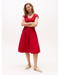 Tommy Hilfiger - Jersey Midi Fit And Flare Dress - Lyst