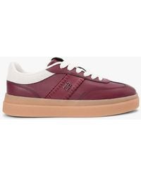 Tommy Hilfiger - Leather Th Monogram Court Trainers - Lyst