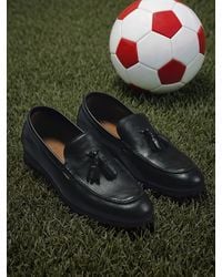 Tommy Hilfiger - Logo Tassel Flexible Leather Loafers - Lyst