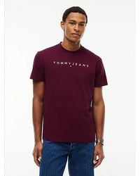 Tommy Hilfiger - Tommy Jeans Linear Logo Jersey T-Shirt - Lyst