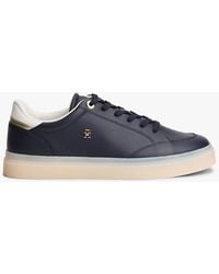Tommy Hilfiger - Th Monogram Leather Trainers - Lyst