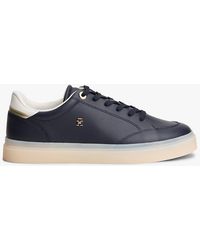 Tommy Hilfiger - Th Monogram Leather Trainers - Lyst