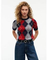 Tommy Hilfiger - Argyle Short Sleeve Jumper - Lyst