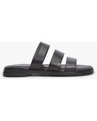 Tommy Hilfiger - Debossed Logo Strap Leather Sandals - Lyst