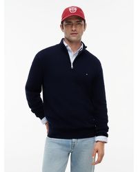 Tommy Hilfiger - Textured Half-Zip Mock Neck Jumper - Lyst