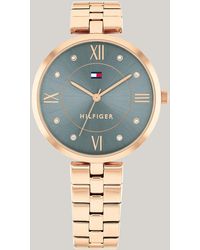 Tommy Hilfiger - Blue Dial Rose Gold-plated Bracelet Watch - Lyst