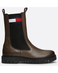 Tommy Hilfiger - Leather Cleat Mid Chelsea Boots - Lyst