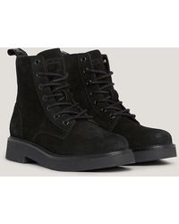 Tommy Hilfiger - Suede Logo Tape Lace-up Boots - Lyst