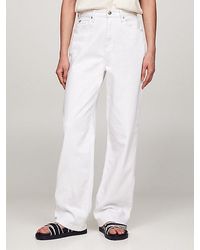 Tommy Hilfiger - Weiße Relaxed Straight Jeans mit hohem Bund - Lyst