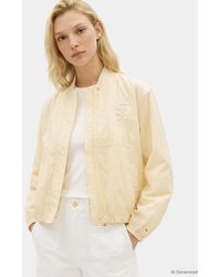 Tommy Hilfiger - Logo Embroidery Balloon Sleeve Bomber Jacket - Lyst